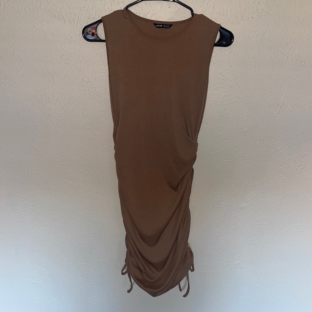 Tan Scrunchy Dress